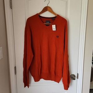 Chaps XL Orange V Neck Sweater